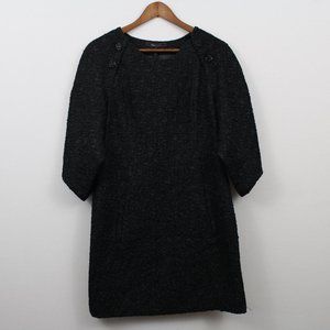 BCBGMaxAzria Black Crinkle Textured Dress